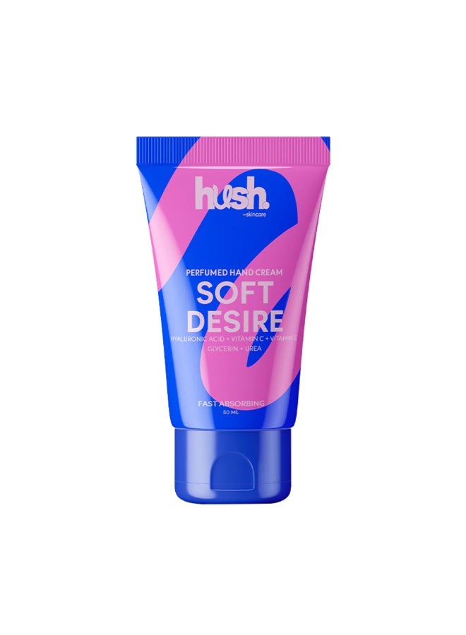 Hush Perfumed Hand Cream Soft Desire Fast Absorbing 50ml